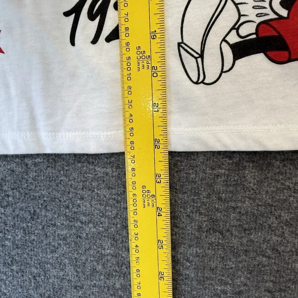 Disney Womens Mickey Mouse Pajama Tee Shirt Top Long Sleeve Red White Large NWT - Picture 9 of 12